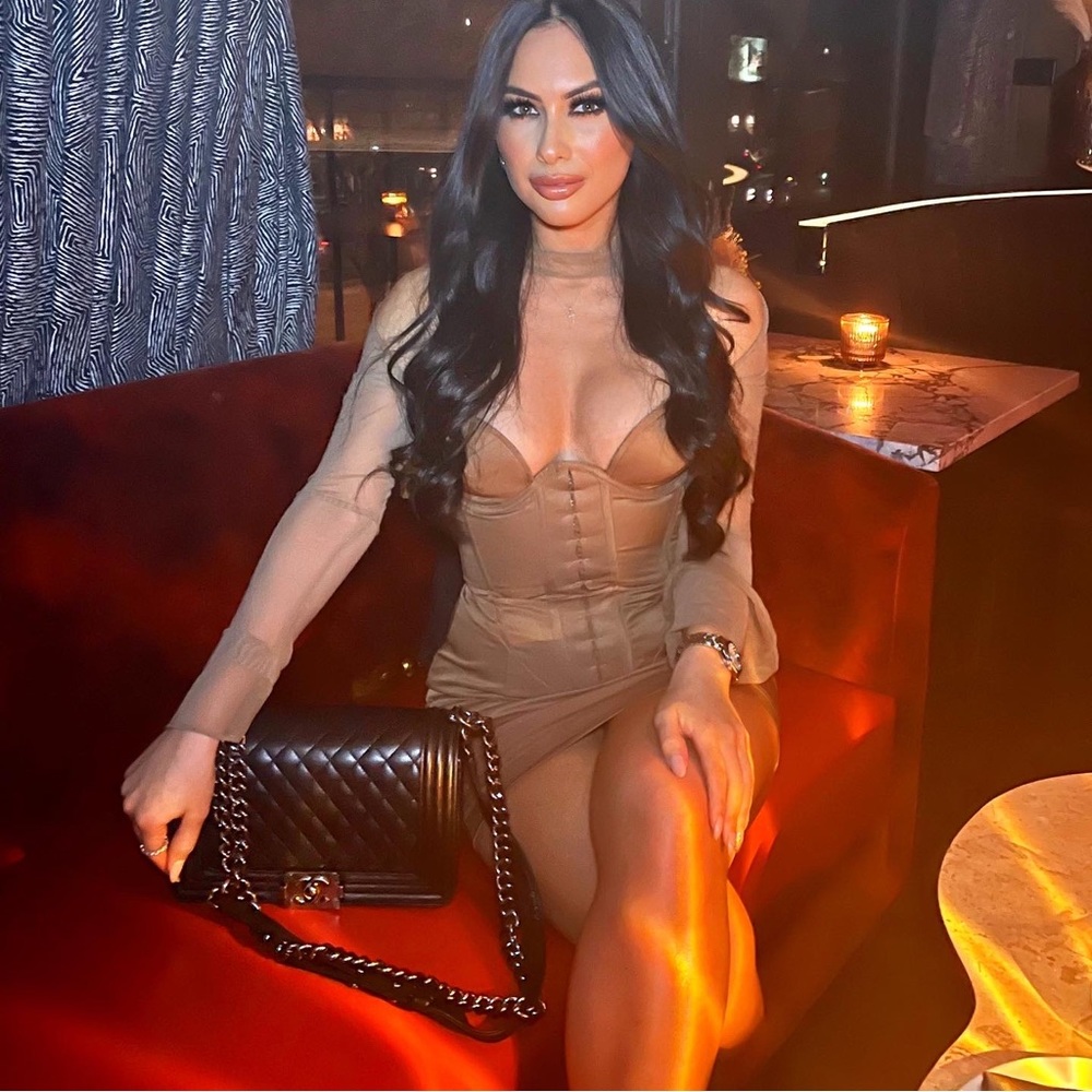 House of CB brown mini corset dress